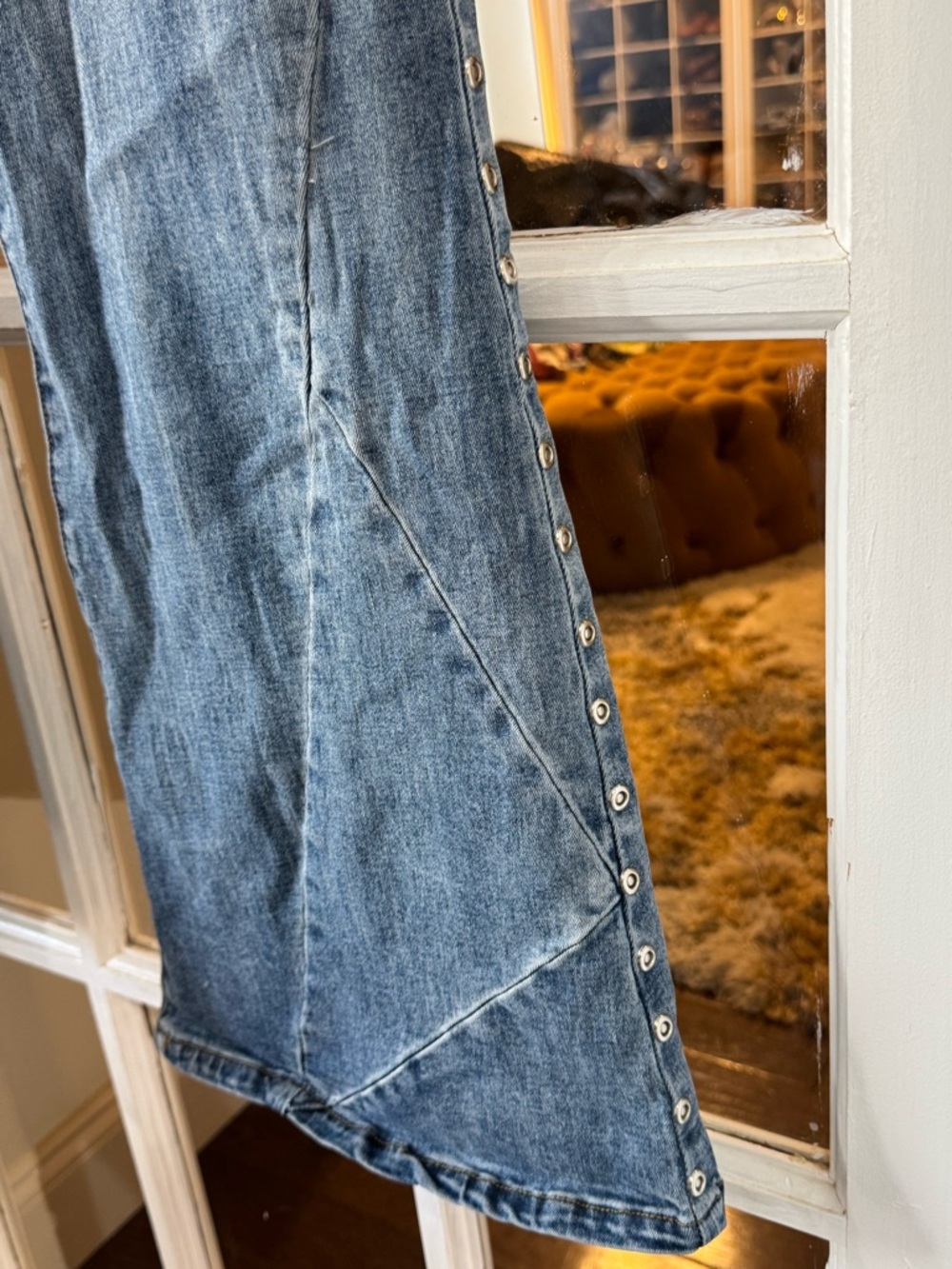 I.AM.GIA Light Blue Stud-Trim Flare Jeans - Picture 5 of 9